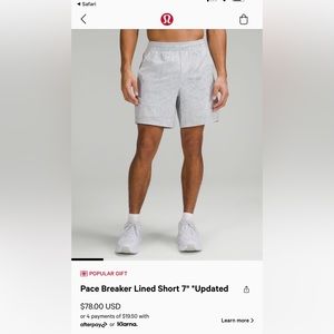 Lululemon grey shorts